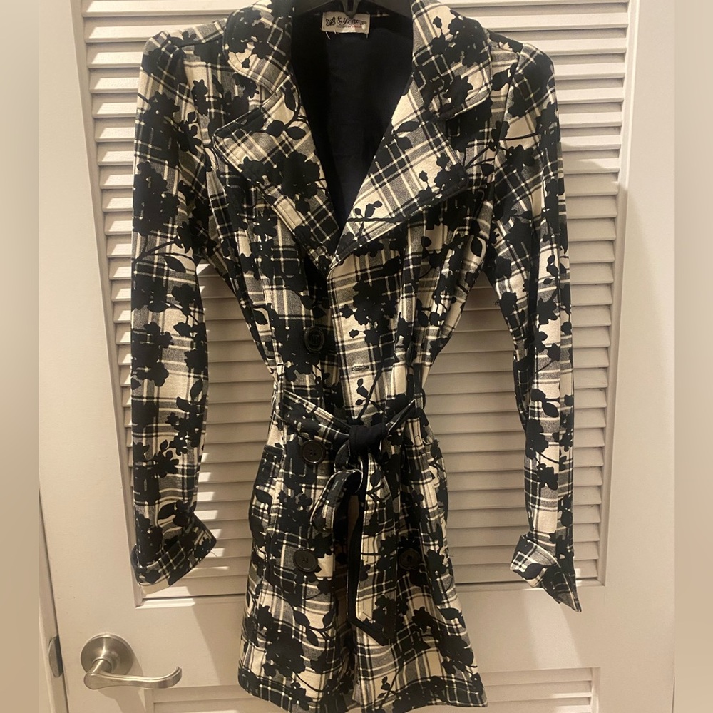 Printed Trench Coat Jacket